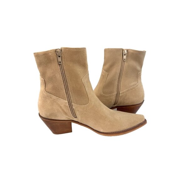 Coconuts by Matisse Jane Fringe Boot 8M Beige Suede Boho Western Chic Rodeocore - Picture 11 of 16